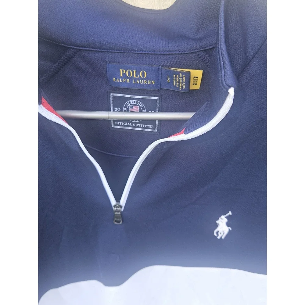 Polo Ralph Lauren Team USA 2020 Summer Olympics Pullover 1/4 ZIP COLOR-BLOCK LG